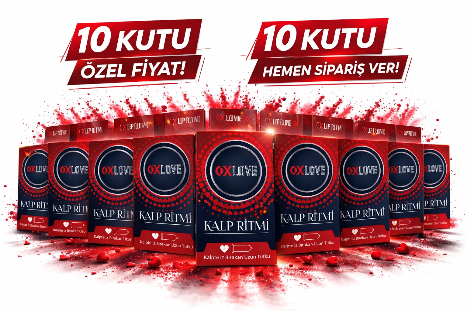 OXLove Kalp Ritmi Prezervatif 10'lu ,10 Kutu Güvenli Koruma Özel  Paket