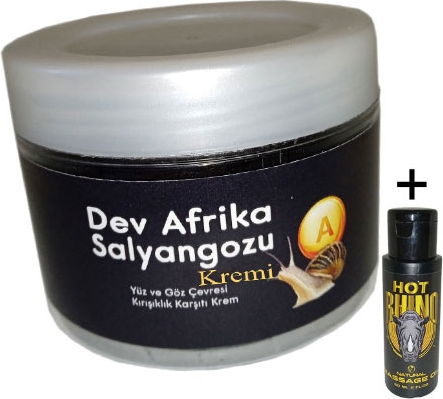 Giant Dev Afrikasalyangozu Kremi Yaşlanmakarşıtı 100ML + Hotrhino Erotikmasaj Yağı 60 ml