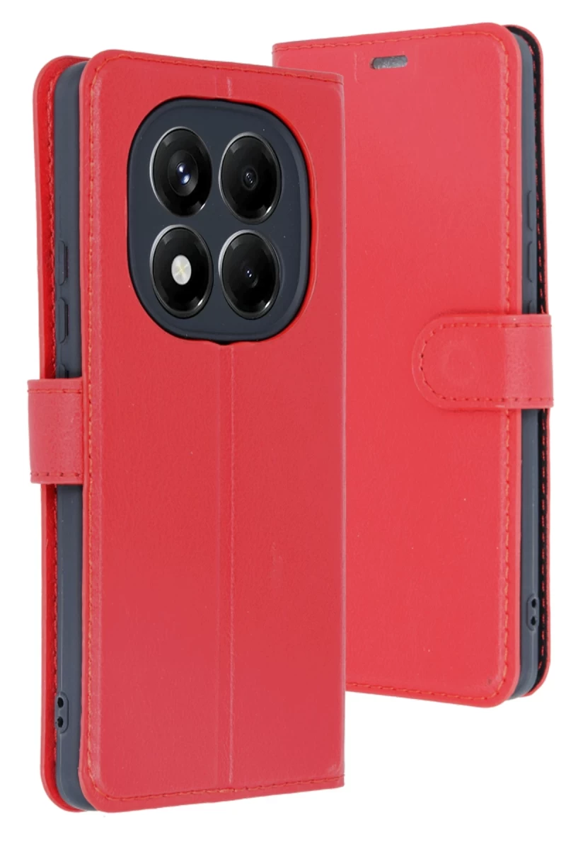 Xiaomi Redmi Note 14 Pro 5G Uyumlu Kılıf Trend S Plus Kapaklı Kılıf - Kırmızı