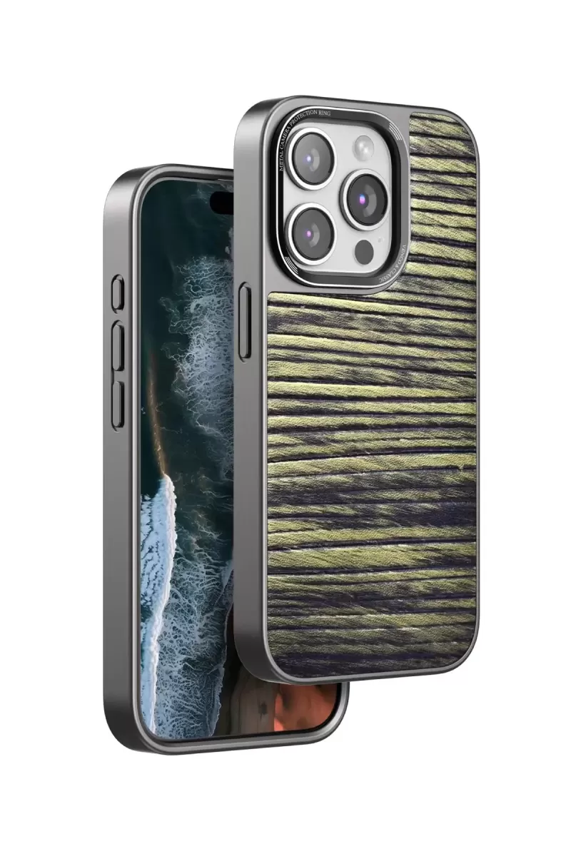 iPhone 15 Pro Max Wave Kapak - Koyu Kahve