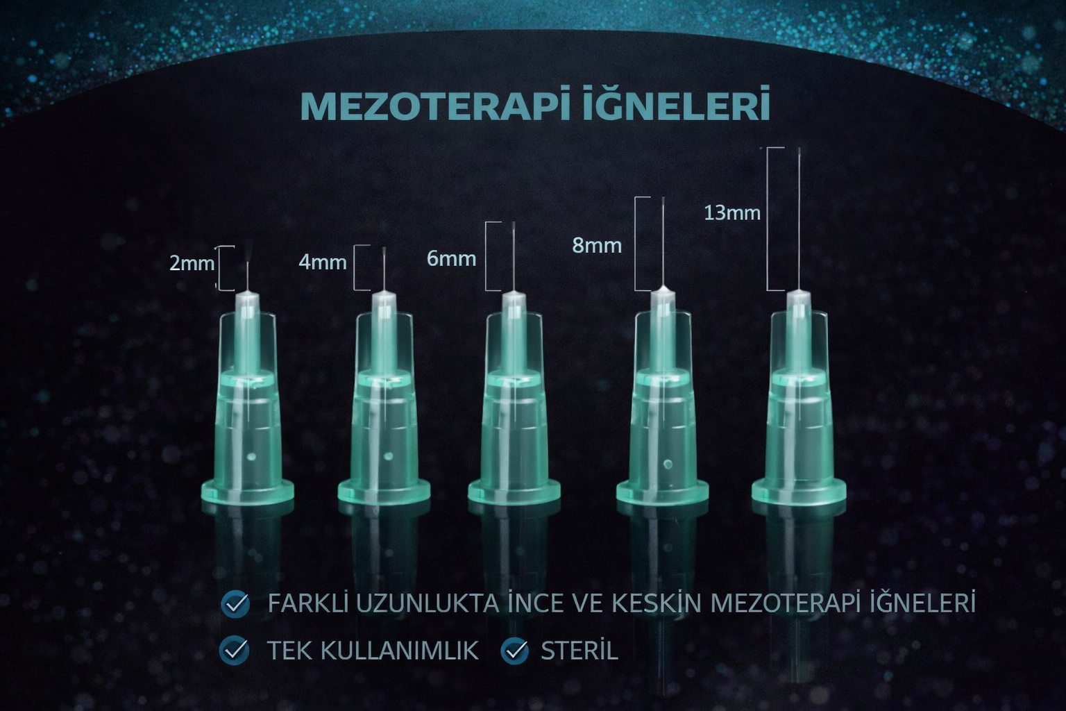 34G X 1,5MM Mezoterapi Steril Enjeksiyon İğnesi 100 Adet 1 Kutu