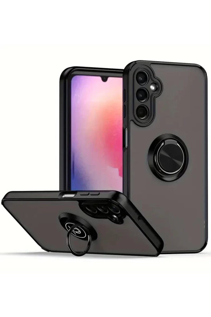 Samsung Galaxy A05S Uyumlu Kılıf Montreal Yüzüklü Silikon Kapak - Siyah