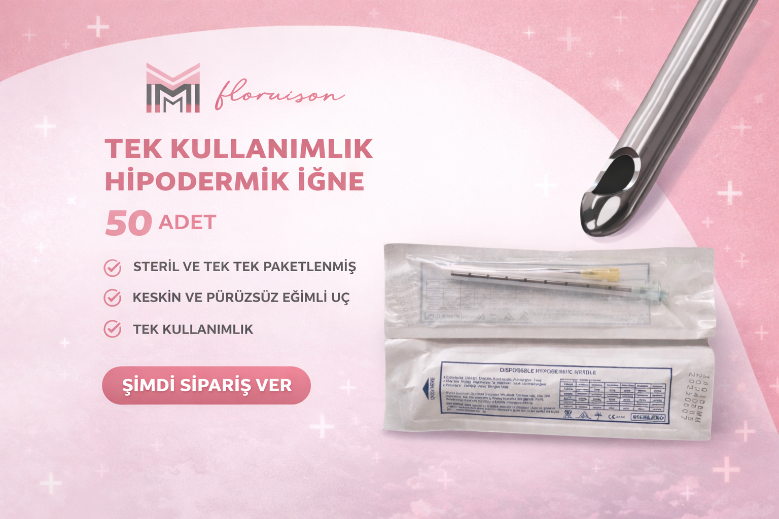 23G X 50MM Dolgu Kanülü Steril Uç 50 Adet 1 Kutu