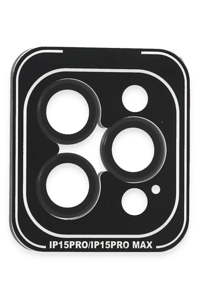 Joko Apple iPhone 15 Pro Max Uyumlu PVD Metal Kamera Lens - Siyah