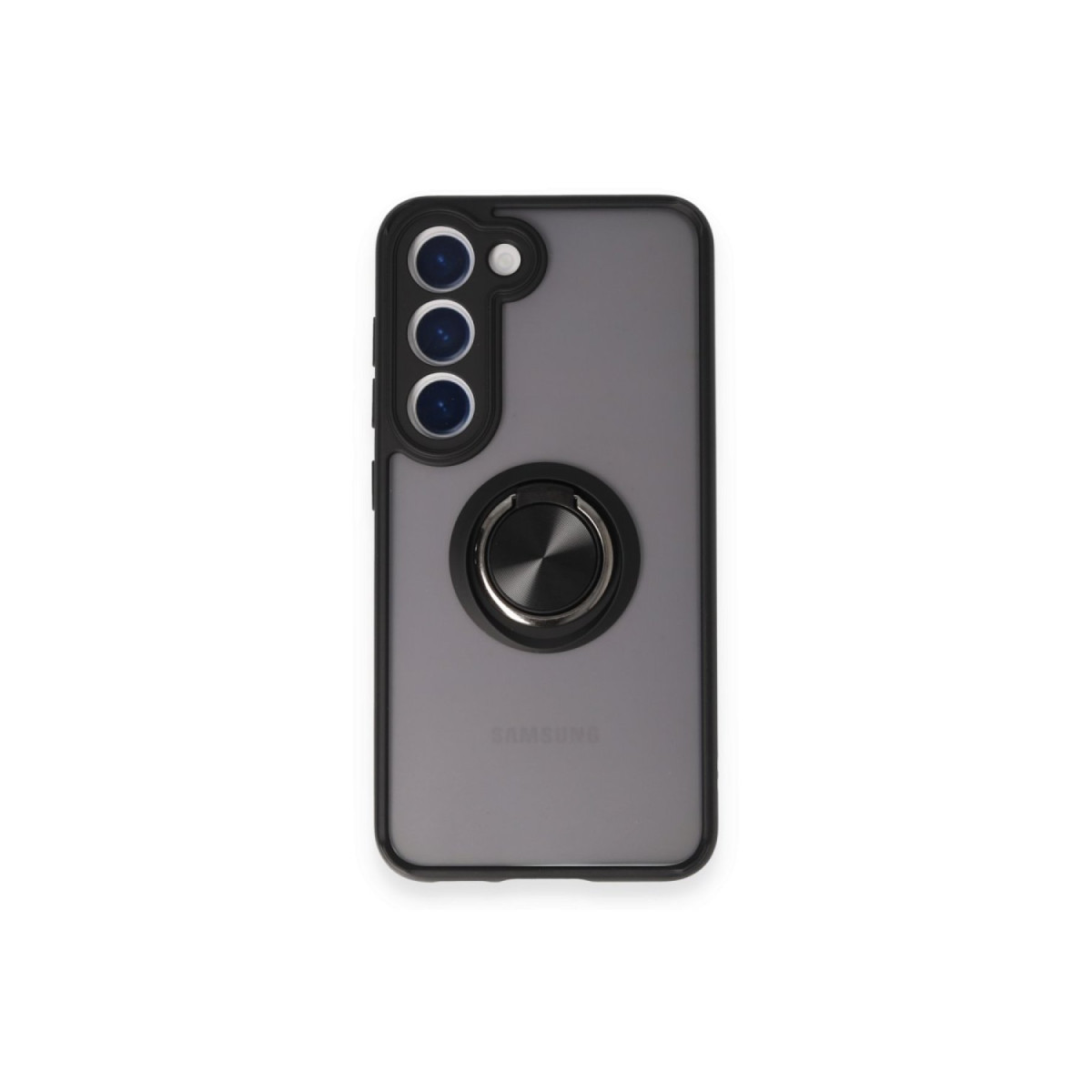 Galaxy M15 Kılıf Montreal Yüzüklü Silikon Kapak - Siyah