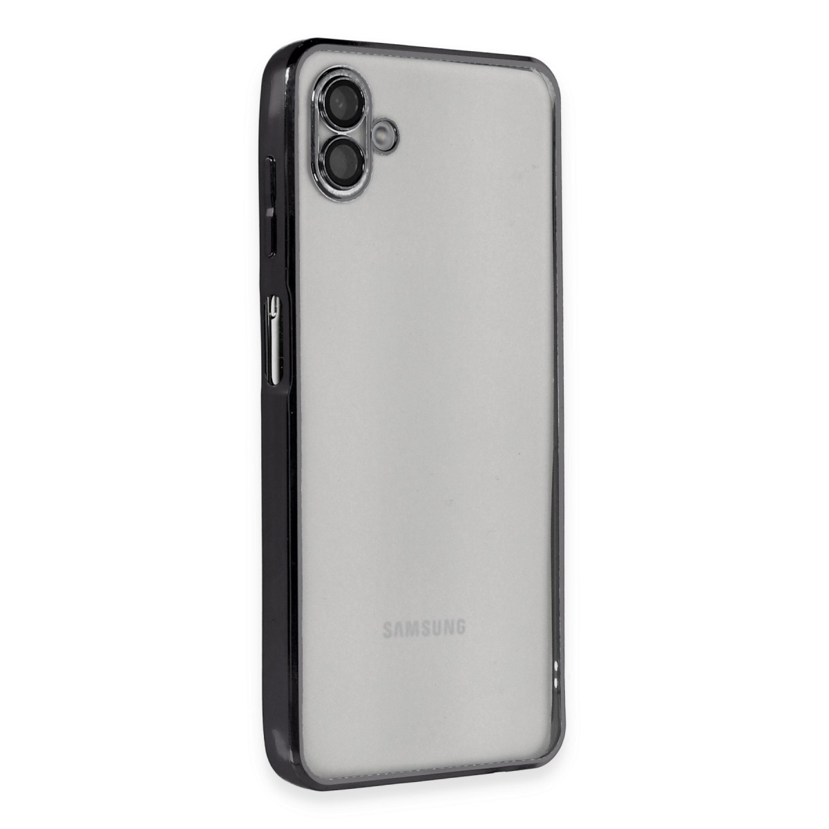 Galaxy A04 Kılıf Razer Lensli Silikon - Siyah