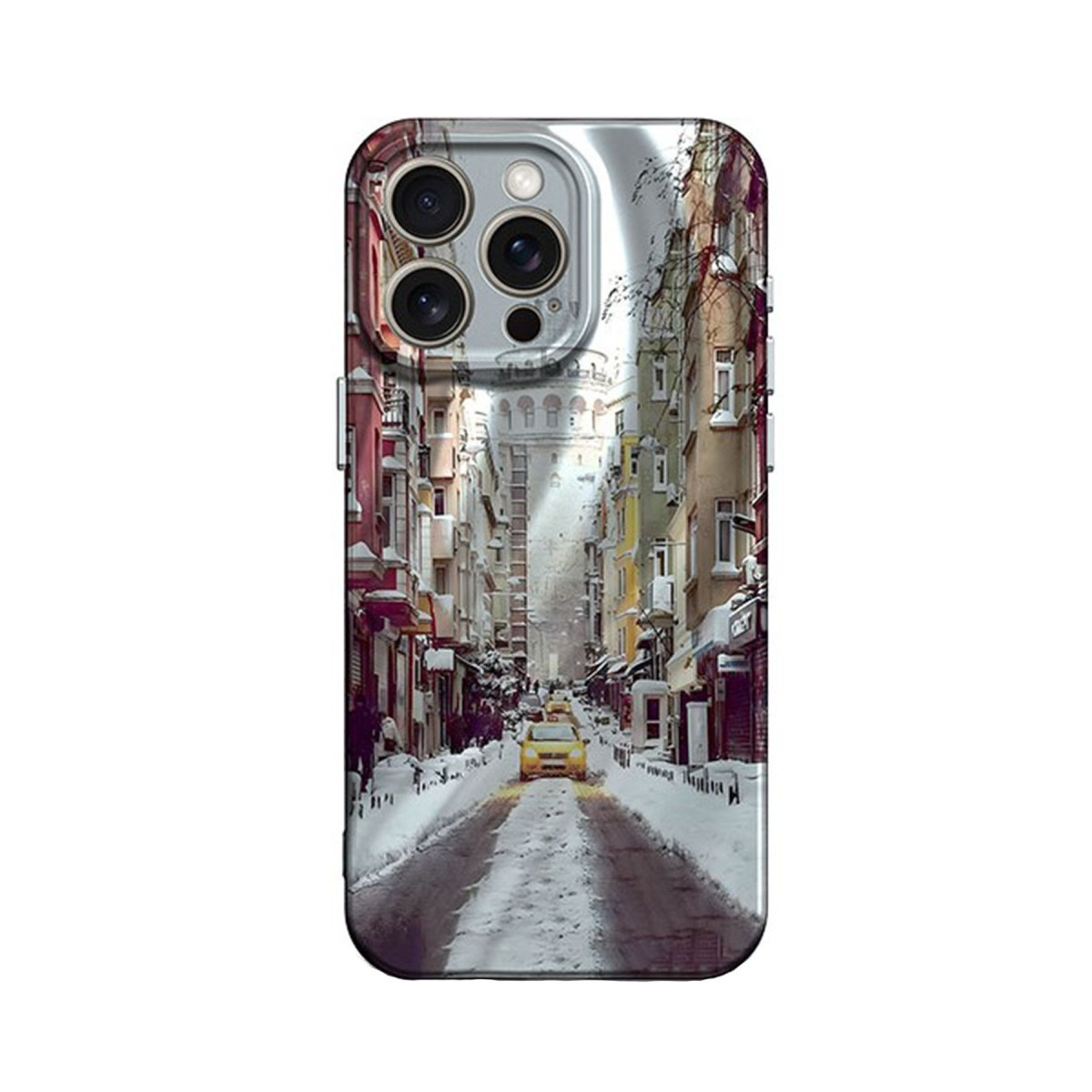iPhone 14 Pro Kılıf Crew Desenli Kapak - Galata Kulesi