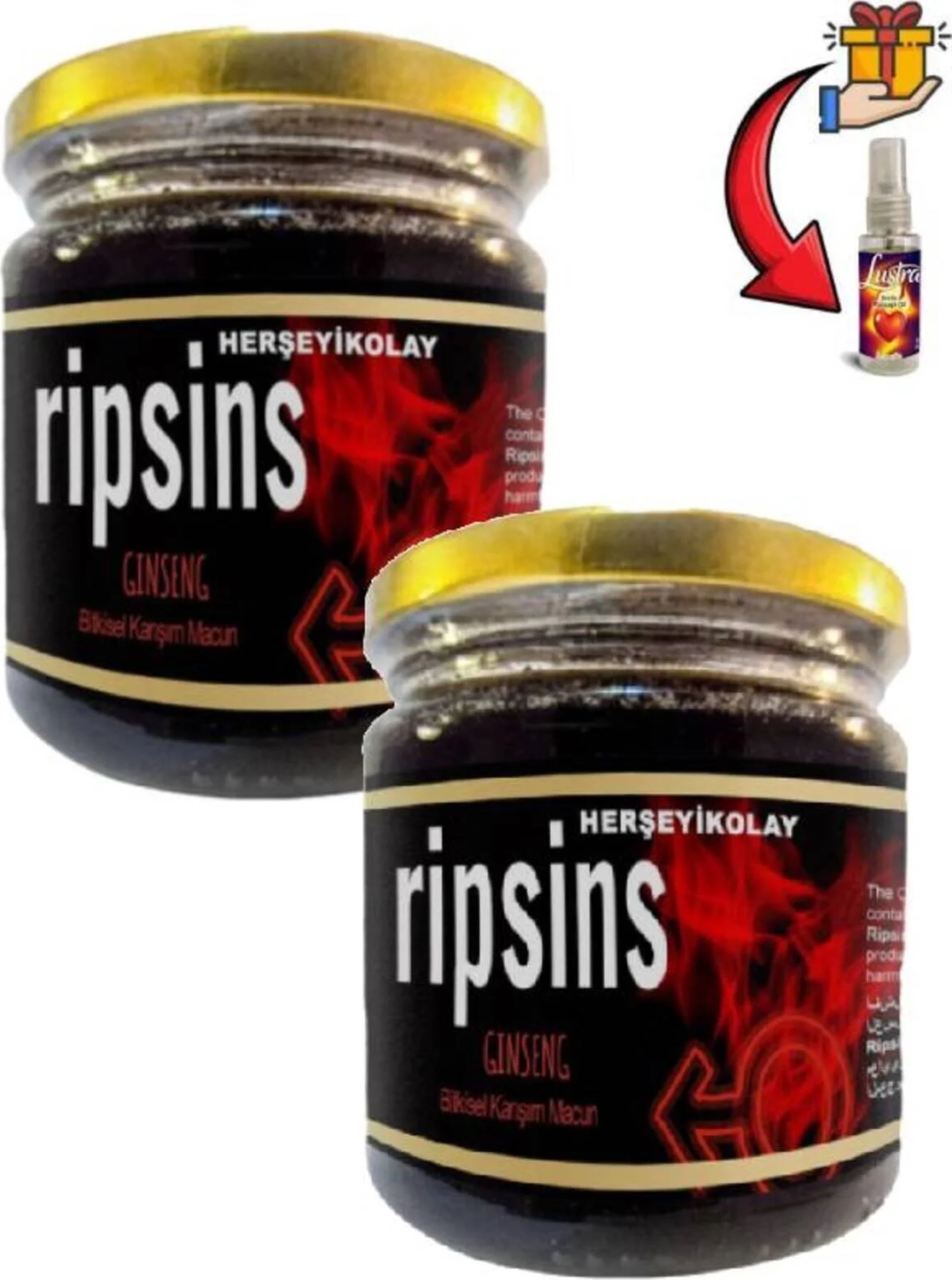 Ripsins Çoban Çökertenli Erkeklere Özel G.çlnme Dstklyci Ürün 240 gr x 2 Ad + Lustra Masaj Yağı