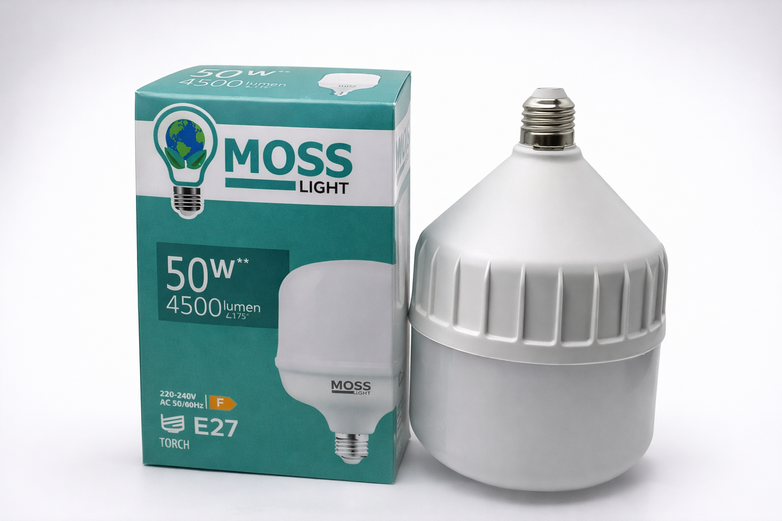 MOSS Light 50W LED Ampul E27 Duy 4500 Lumen Yüksek Işık Gücü Enerji Tasarruflu Beyaz Işık