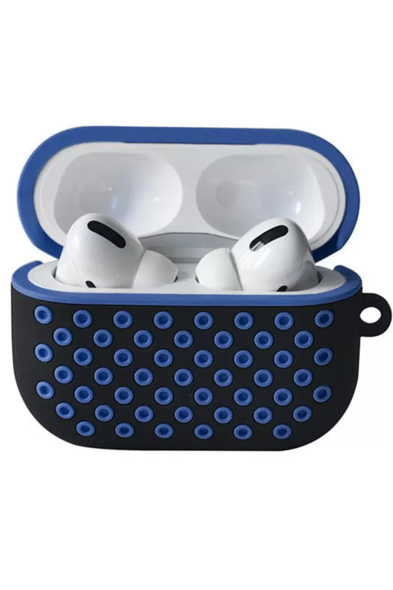 Airpods Pro 2 (2.nesil) Spor Delikli Kılıf - Siyah-Mavi