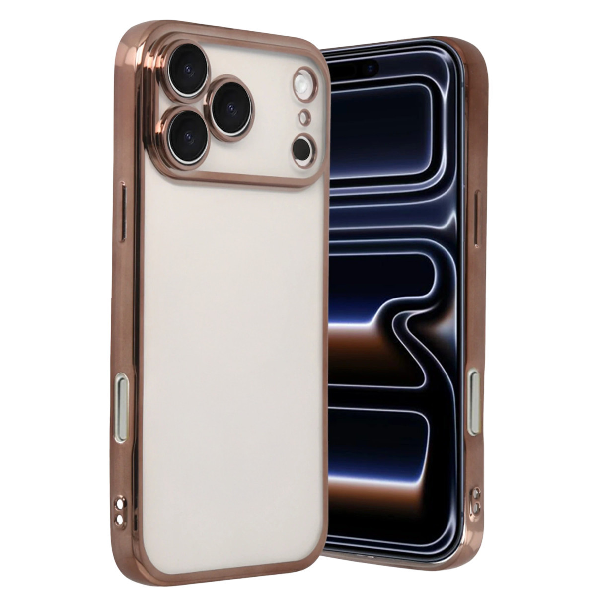 iPhone 17 Pro Max Razer Lensli Silikon - Çöl Titanyum