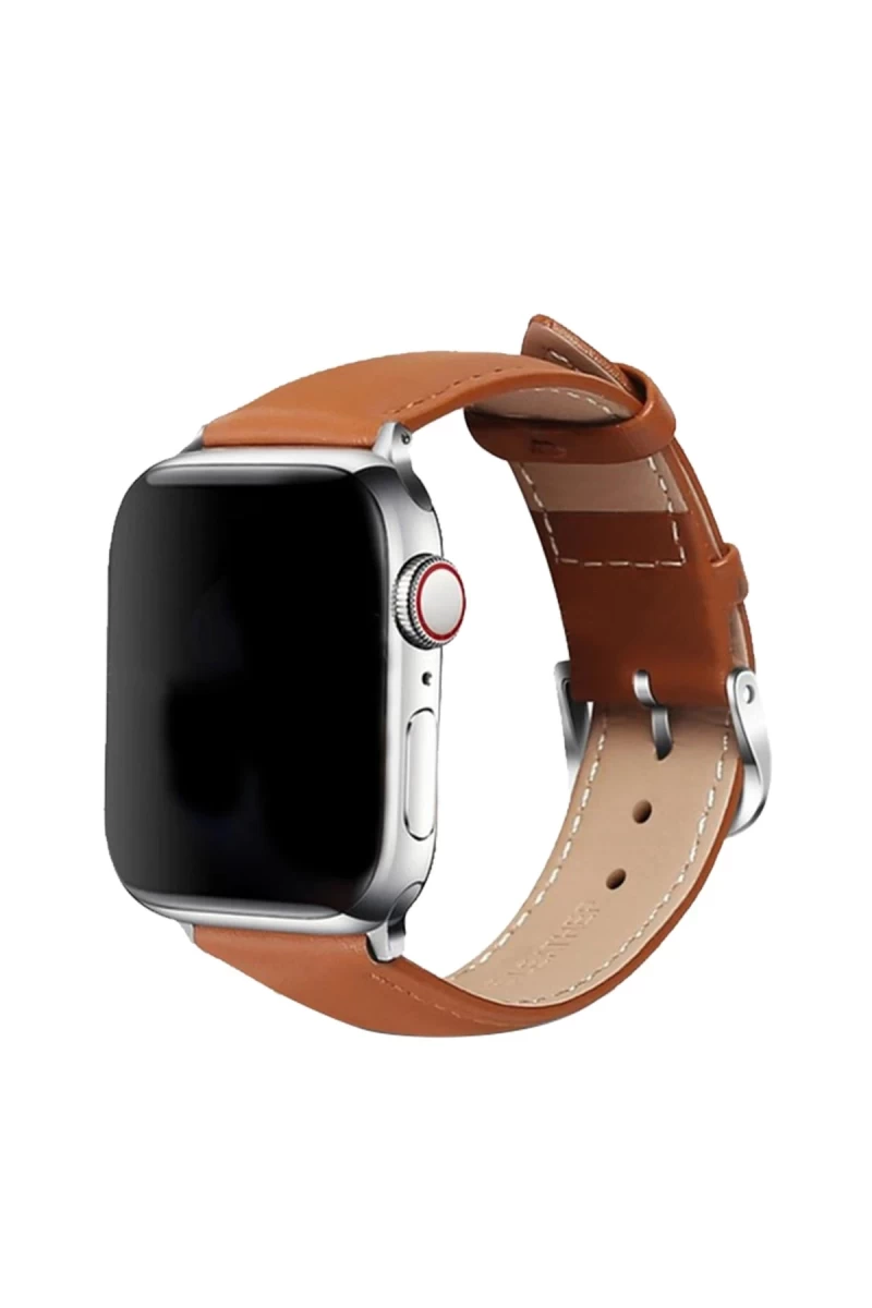 Apple Watch 42mm Uyumlu NL26 Deri Kordon - Taba