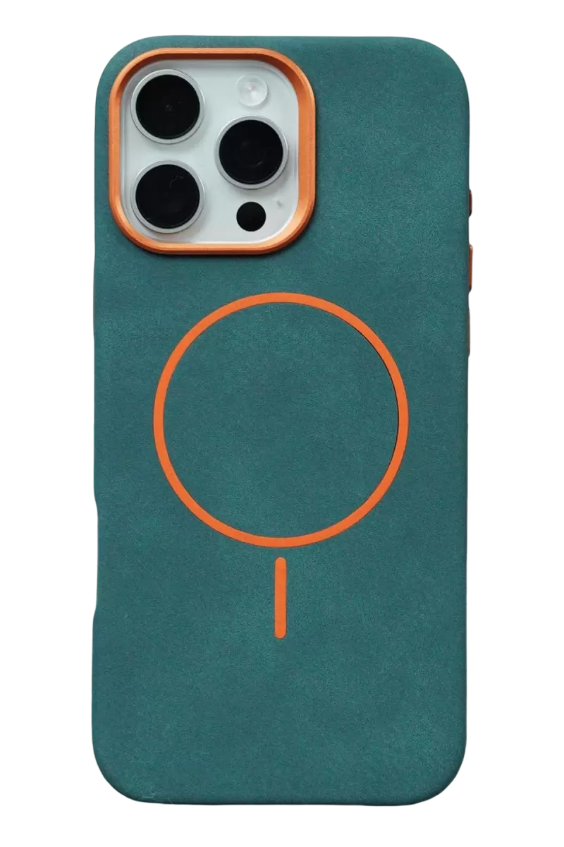 iPhone 16 Pro Luno Deri Magsafe Kapak - Yeşil
