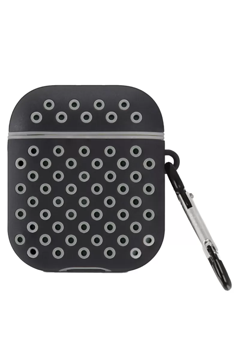 Airpods 2 (2.nesil) Spor Delikli Kılıf - Siyah-Gri