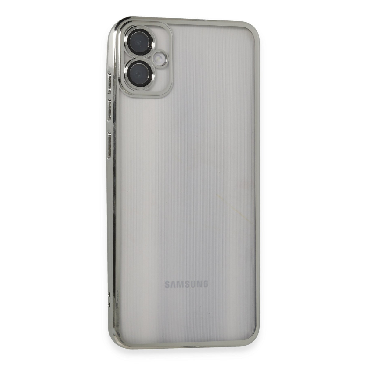 Galaxy A05 Kılıf Razer Lensli Silikon - Gümüş
