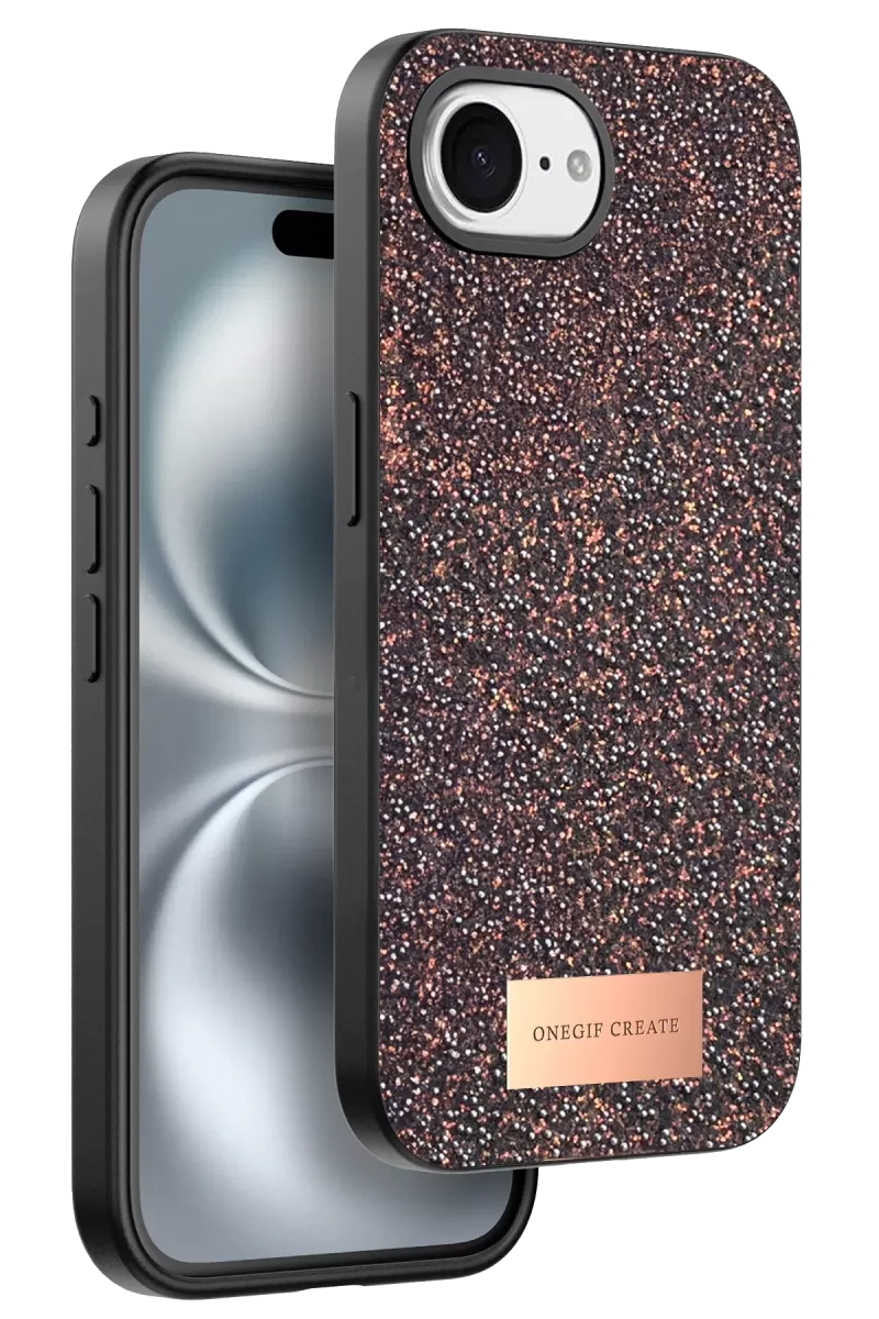 iPhone 16E Bright Simli Kapak - Derin Mor