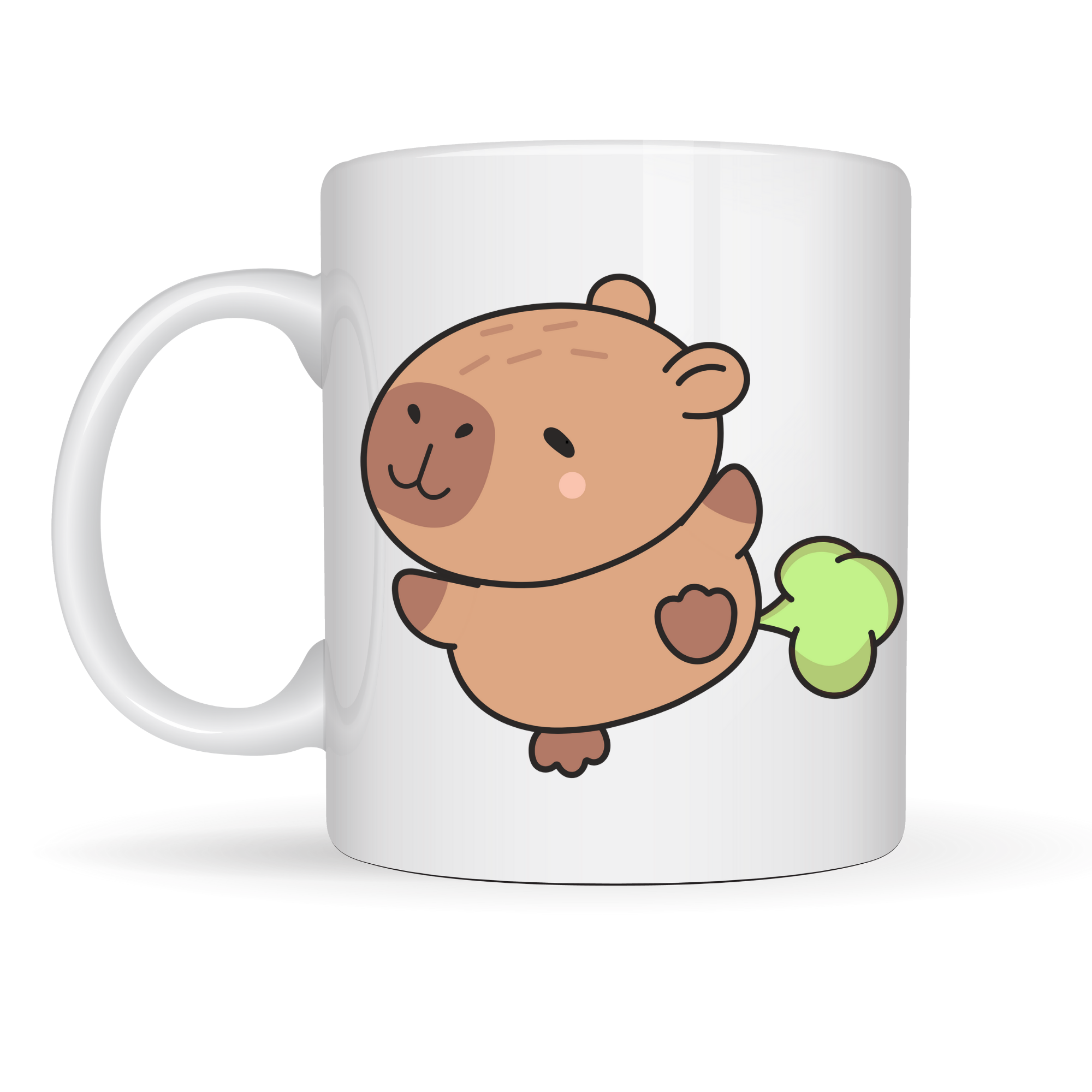 Sevimli Kapibara Desenli Porselen Kupa MODEL 96 CAPYBARA – Neşeli Tasarım, Kahve &amp; Çay Kupası, Hediyelik Porselen Bardak