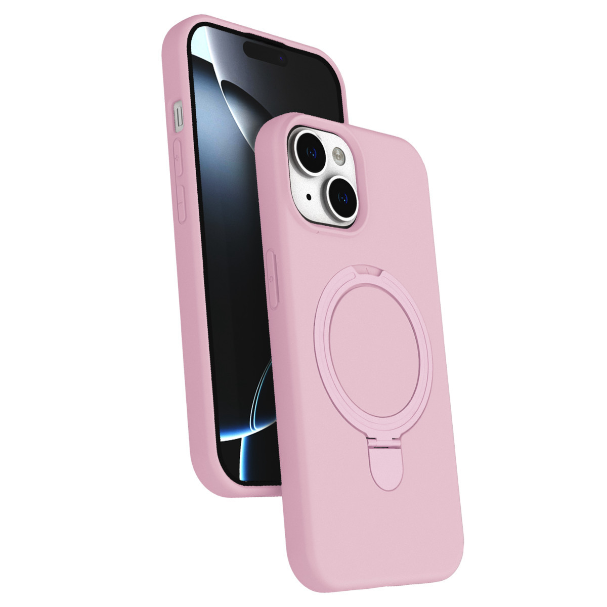 iPhone 15 Plus Regal Magsafe Standlı Kapak - Açık Pembe