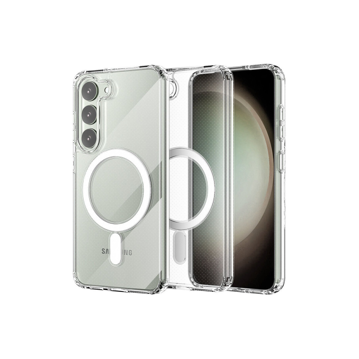 Galaxy S23 Kılıf Magneticsafe Şeffaf Silikon - Şeffaf