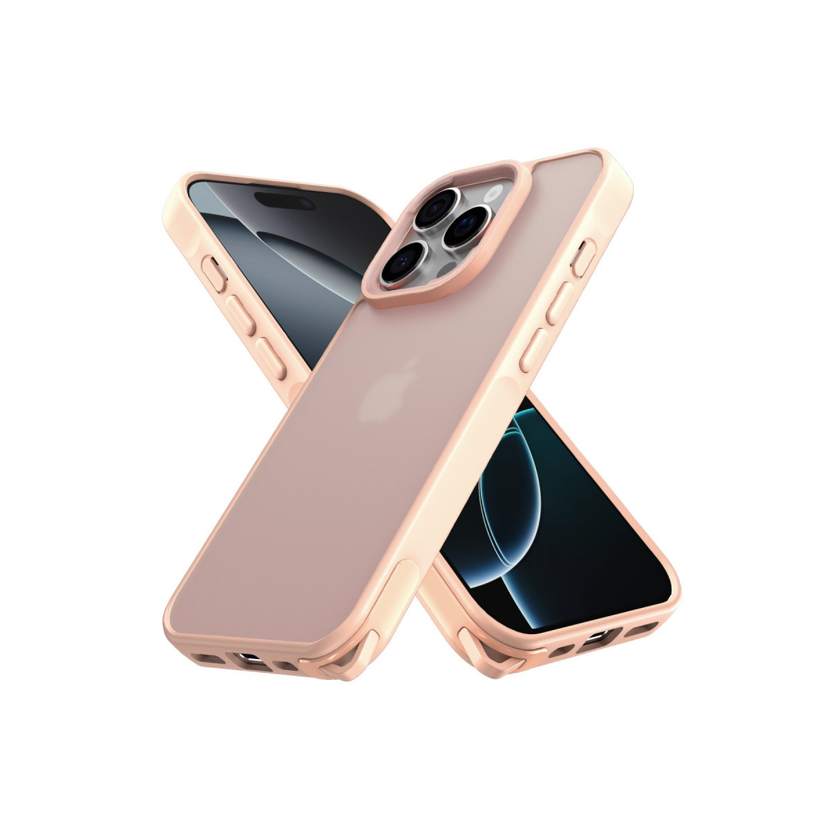 iPhone 16 Pro Kılıf Elegant Kapak - Pudra