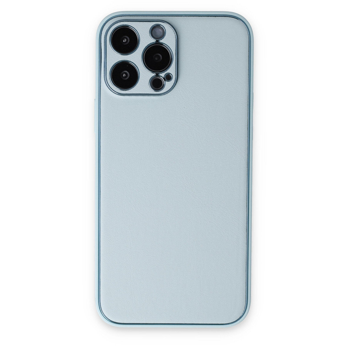 iPhone 14 Pro Kılıf Coco Deri Silikon Kapak - Sky Blue