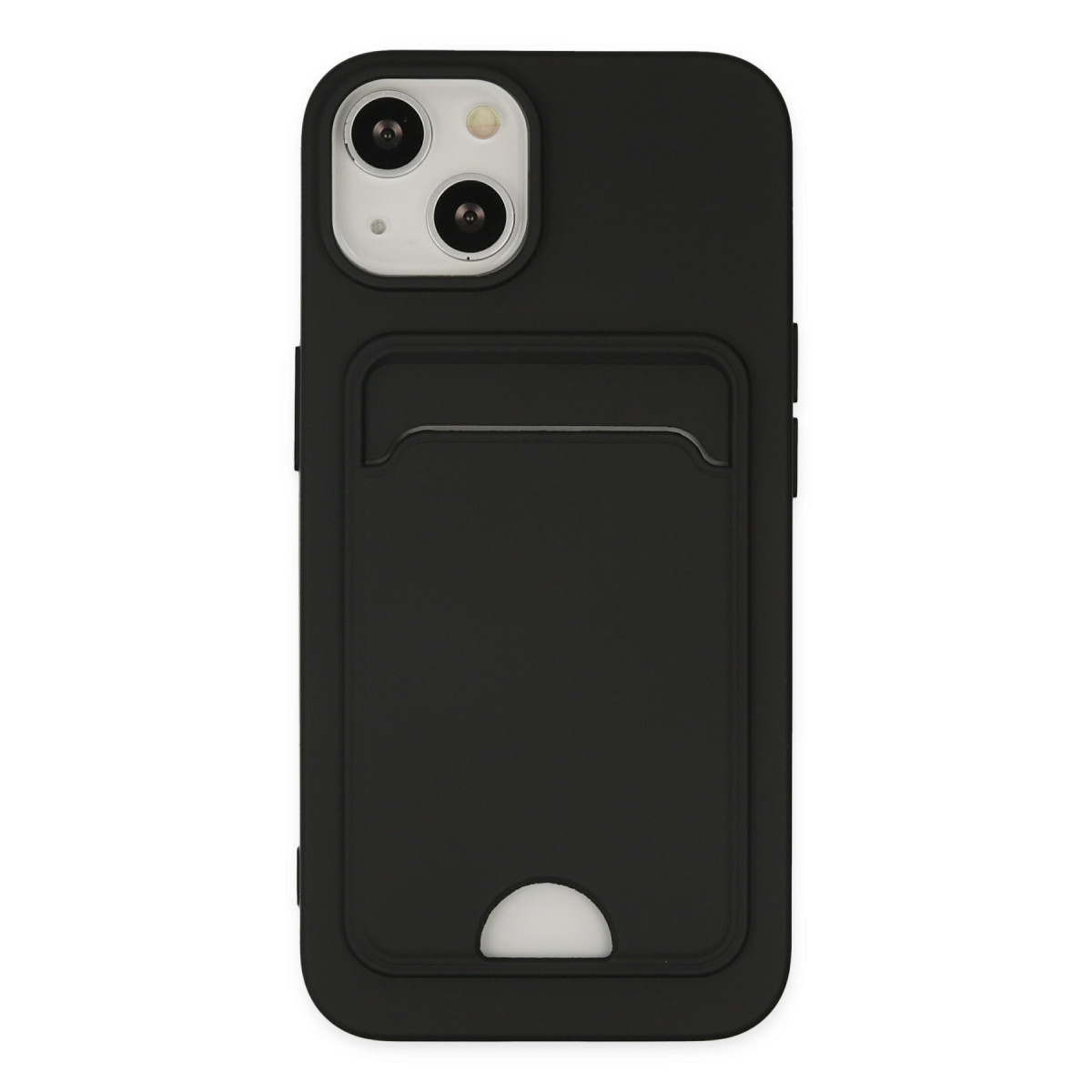 iPhone 14 Plus Kılıf Kelvin Kartvizitli Silikon - Siyah