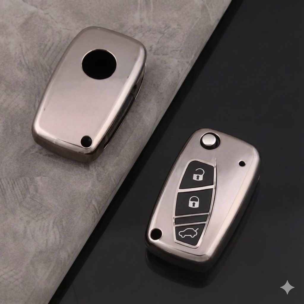 Fiat Fiorino Uyumlu Smart 3 Buton Silikon Oto Anahtar Kumanda Kabı Kılıf Füme