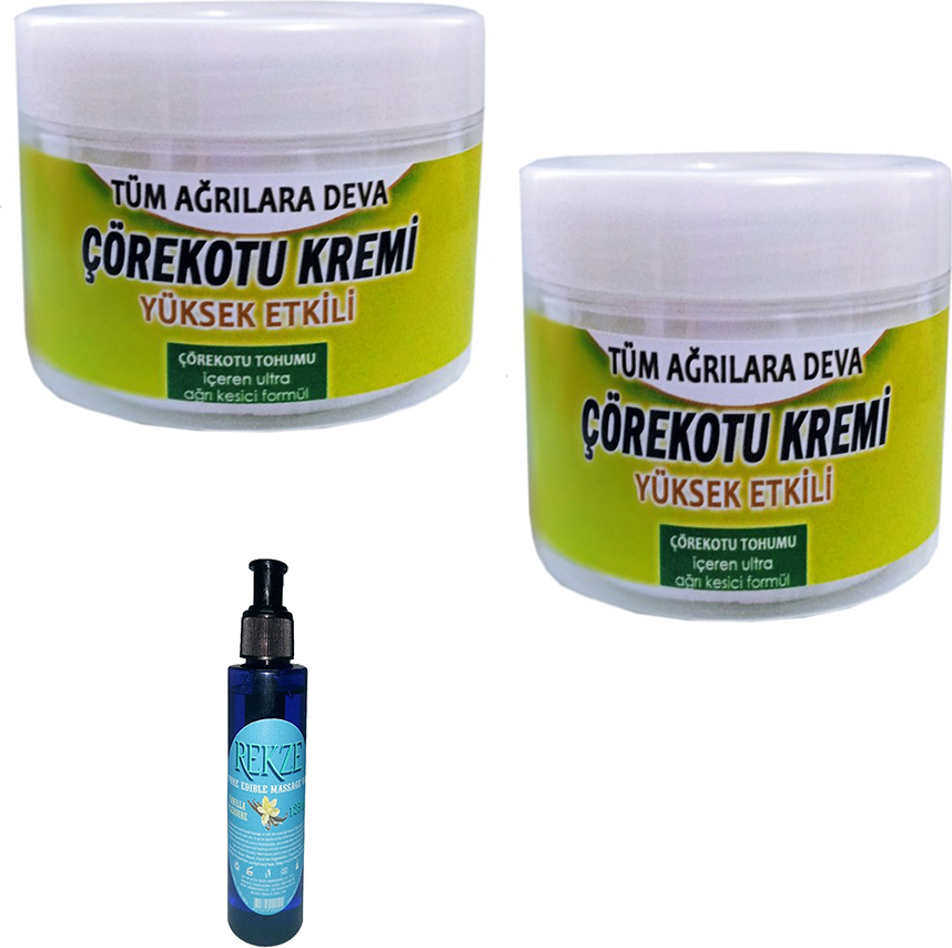 Hintohu Çörek Otu Kremi  100 ml x 2 Adet  / Rekza Çilekli Vücut Masaj Bakım Yağı 125 ml