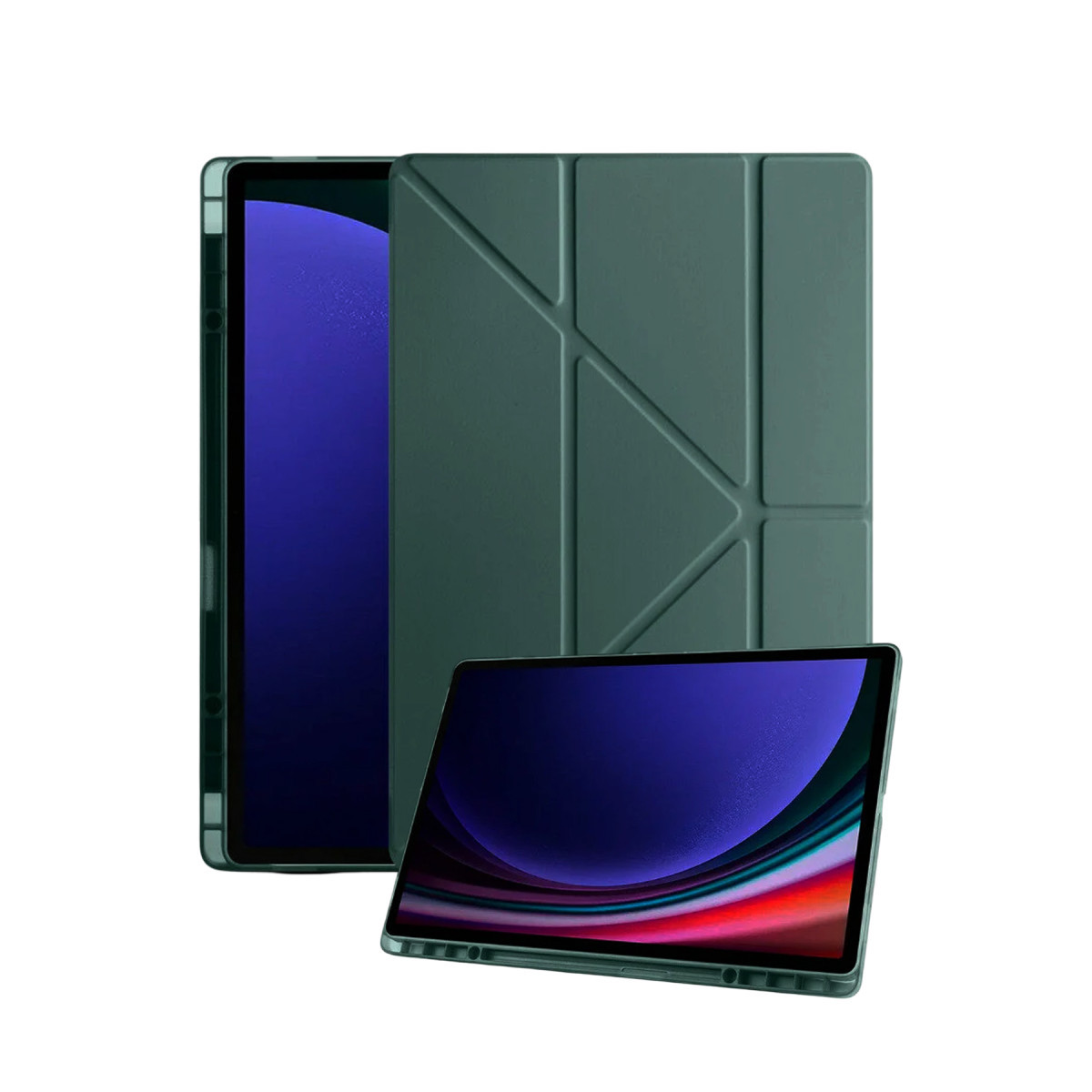 Galaxy Tab A11 Plus Kalemlikli Mars Tablet Kılıfı - Koyu Yeşil