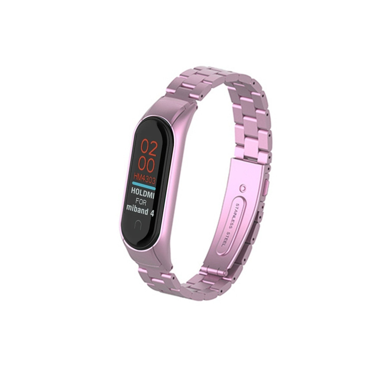 Mi Band 4 Metal Baklalı Kordon - Rose