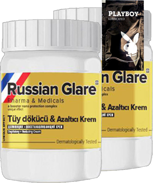 Playboy Rusian Glare Nano 2li x 50 ml Rus Merhemi Tüy Dökücü Azaltıcı Krem + 1 Armağan Jel