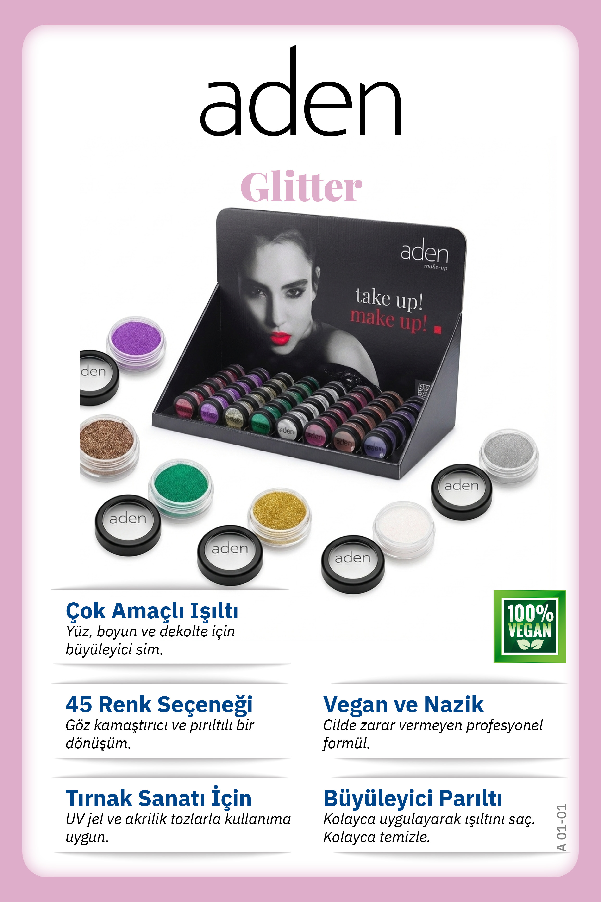 Aden Glitter Powder - Işıltılı Toz Azure(Gök Mavisi)