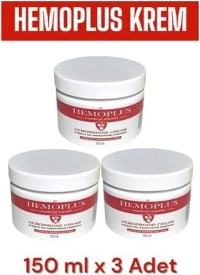 Süper Hemoplus Bakım Kremi 150 ml x 3 Adet