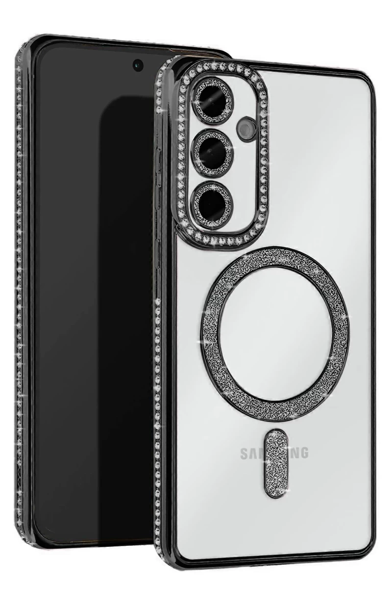 Samsung Galaxy A16 5G Uyumlu Joke Simli Magneticsafe Kılıf - Siyah