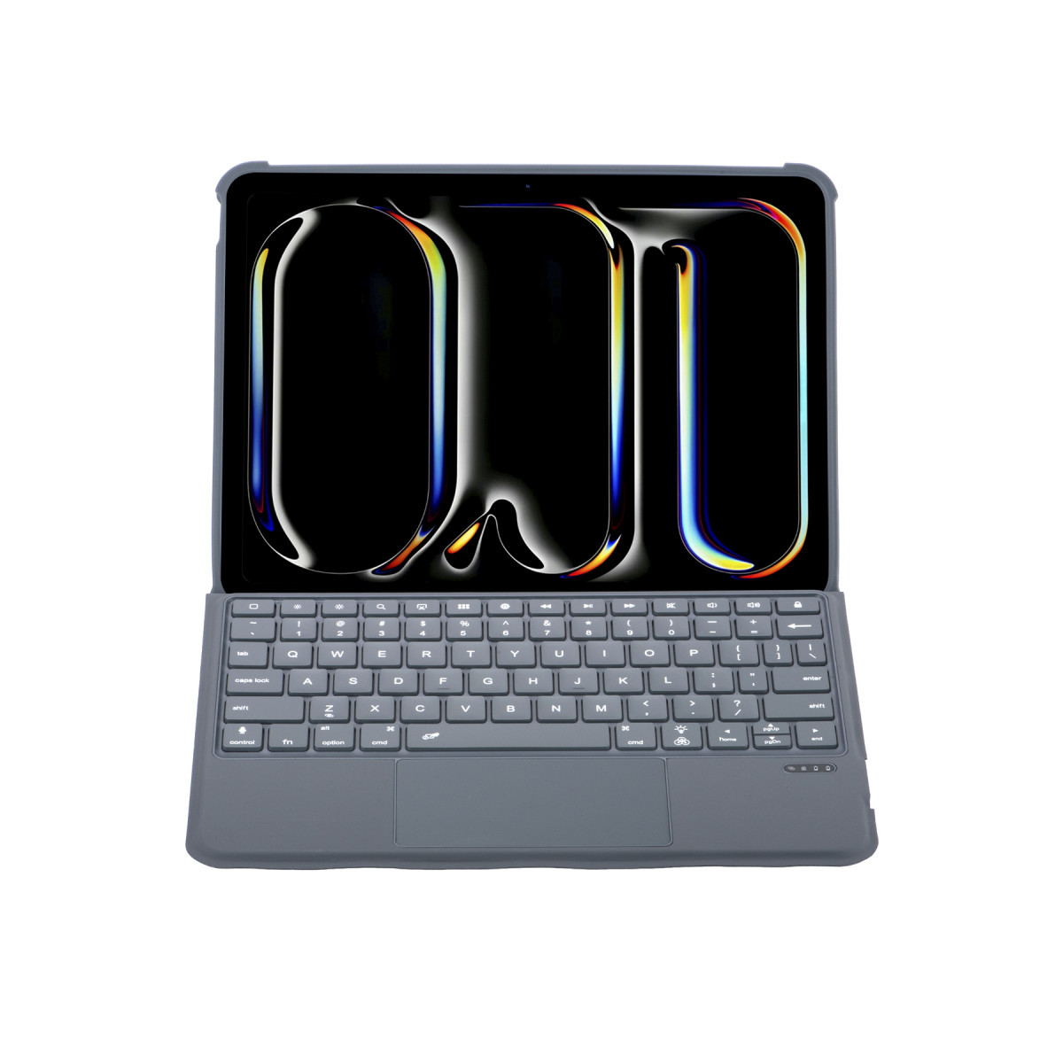 T5510D iPad Pro 13 (2024) Kılıf Palermo Ledli Klavyeli Standlı Tablet Kılıfı - Siyah