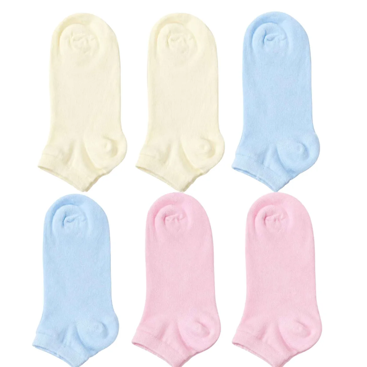 Kadın Bambu Dikişsiz Patik Çorap 6'lı Paket - Yumuşak, Nefes Alan, Nem Emici Kısa Konç Günlük Çorap - Krem, Mavi, Pembe