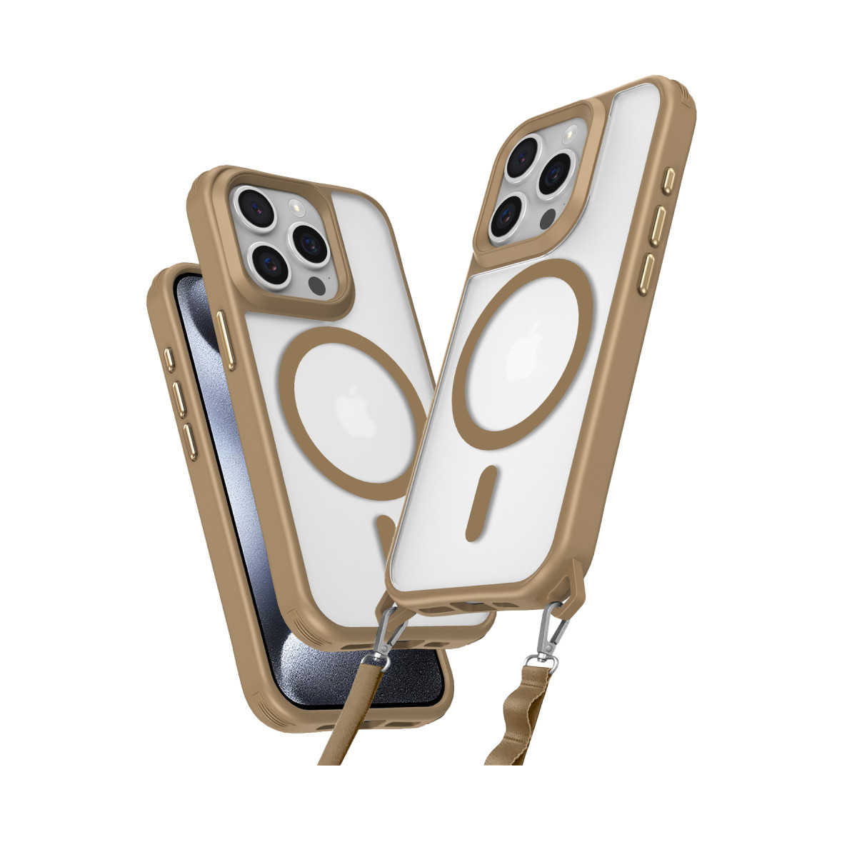 iPhone 15 Pro Max Kılıf Enka Magsafe Silikon Kılıf - Desert