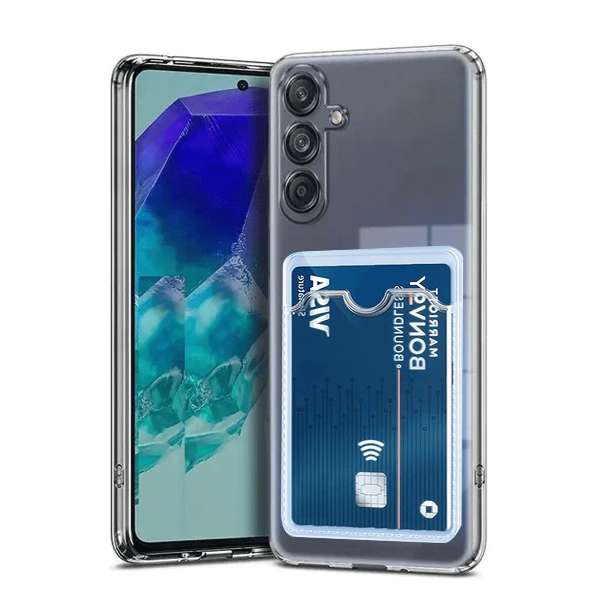 Galaxy A56 Kılıf Kart Şeffaf Silikon - Şeffaf