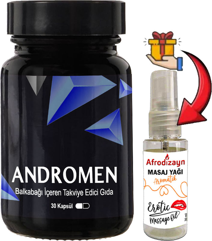 Andromen Erkekler Için Yoğun Balkabağı Ekstratlın 30 Lu Destekleyicili Formül + Afrodizayn Masaj Yağı 30ML