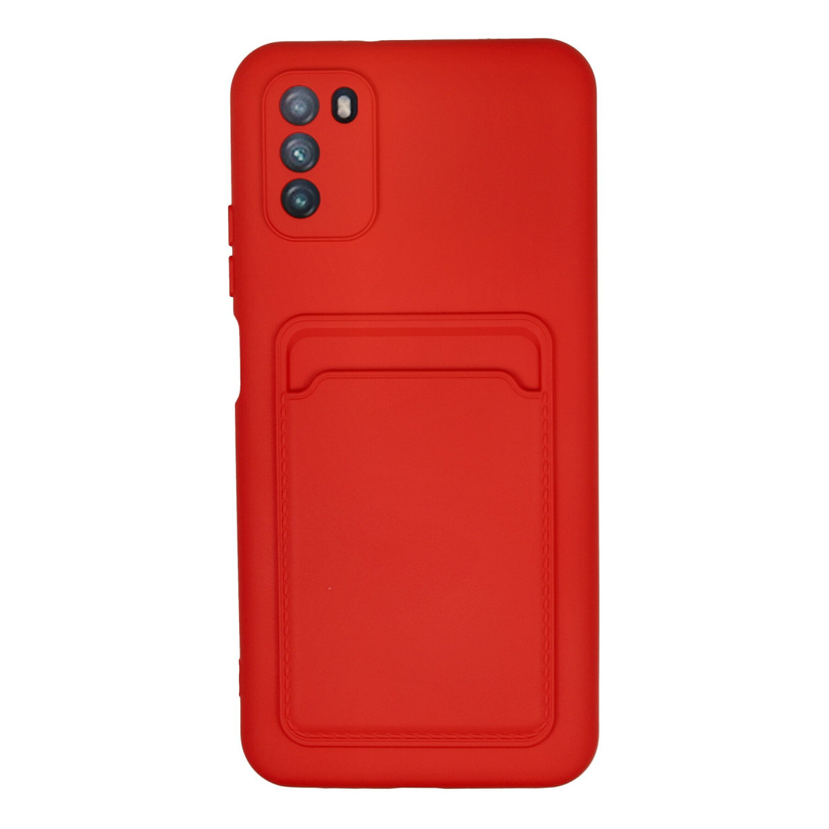 Pocophone M3 Kılıf Kelvin Kartvizitli Silikon - Kırmızı