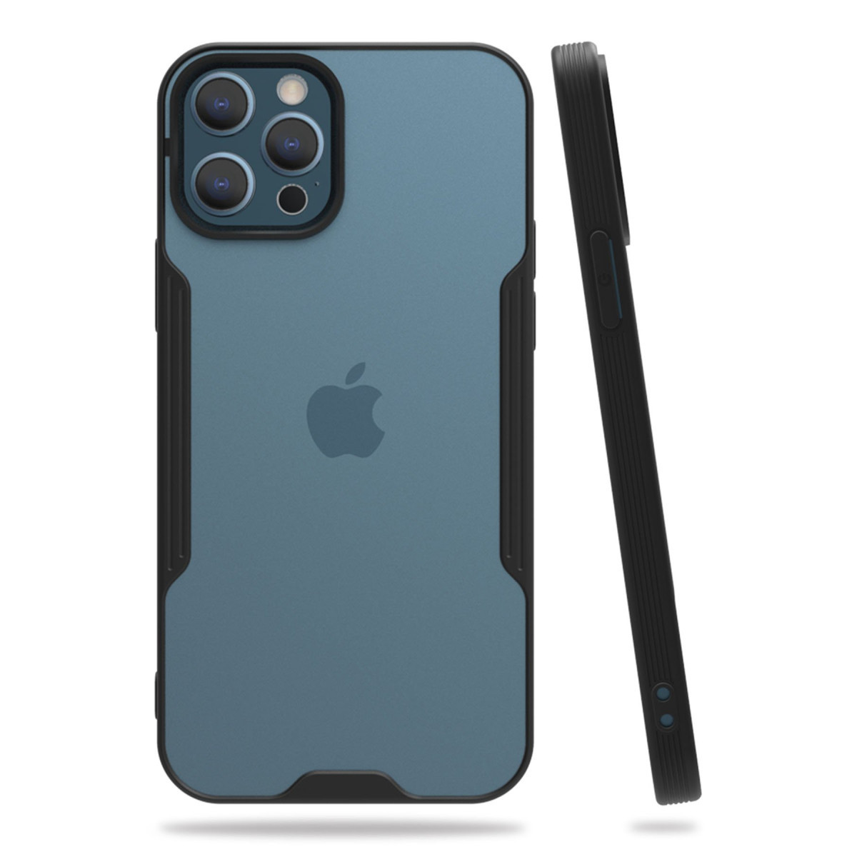 iPhone 12 Pro Max Kılıf Platin Silikon - Siyah