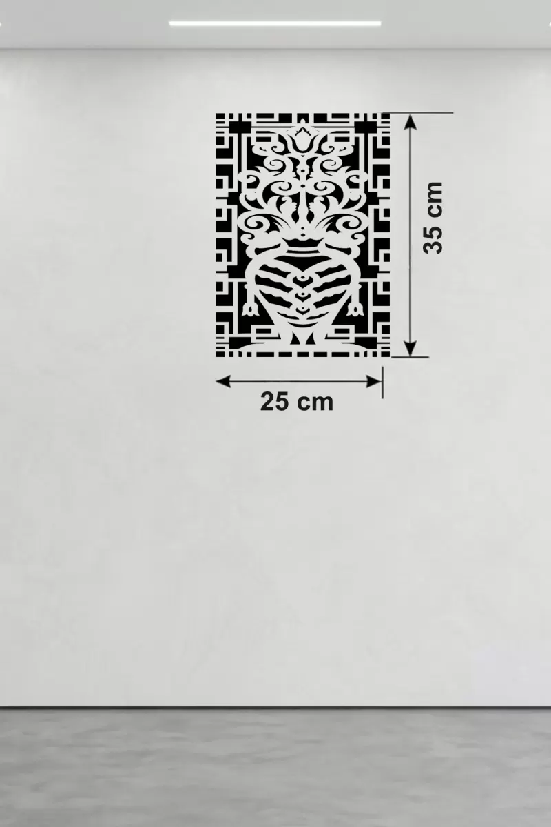Otantik Lale Motifli Ahşap Duvar Tablosu - 25x35 cm Lazer Kesim Dekoratif Pano