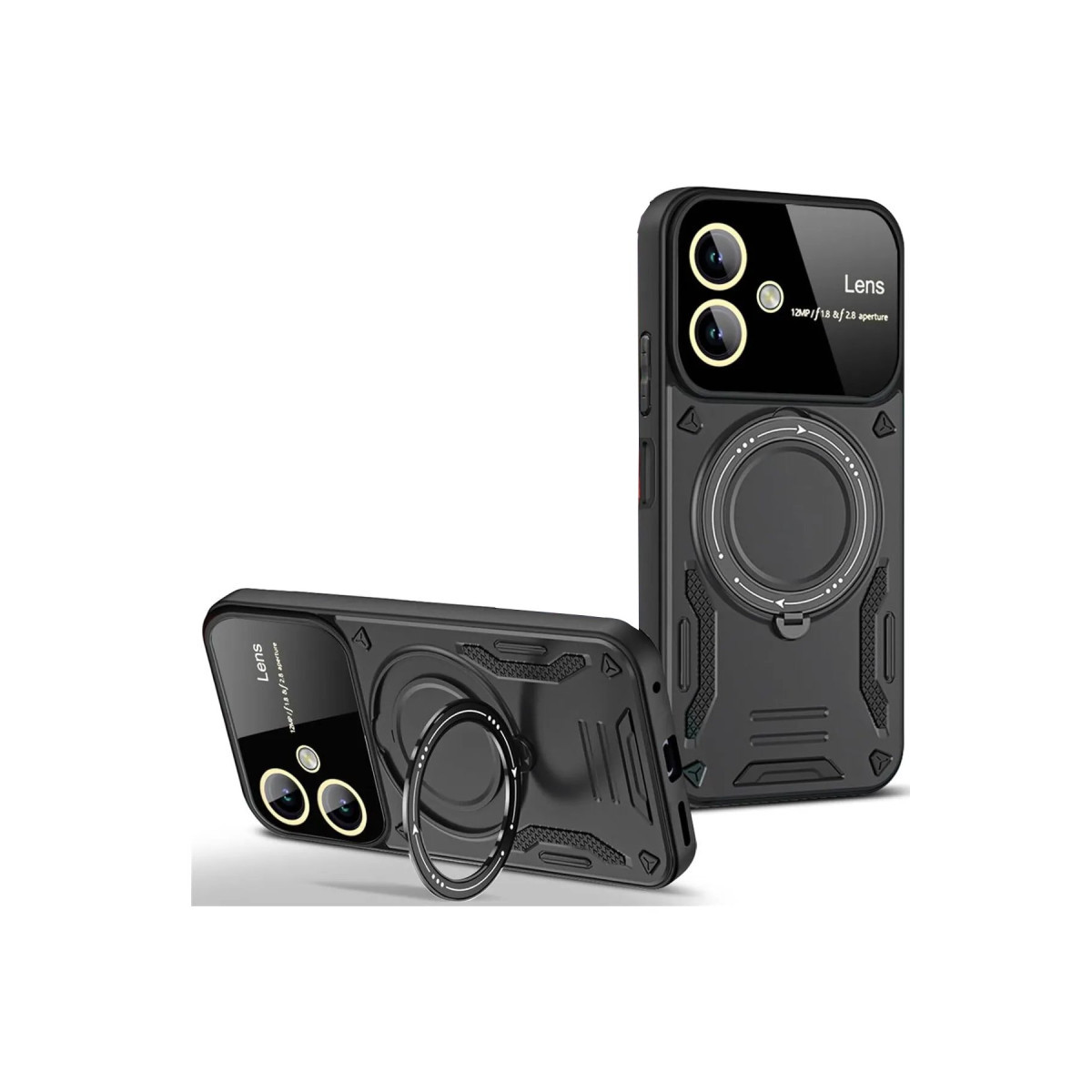 Galaxy A05 Kılıf Joy Lens Standlı Kapak - Siyah