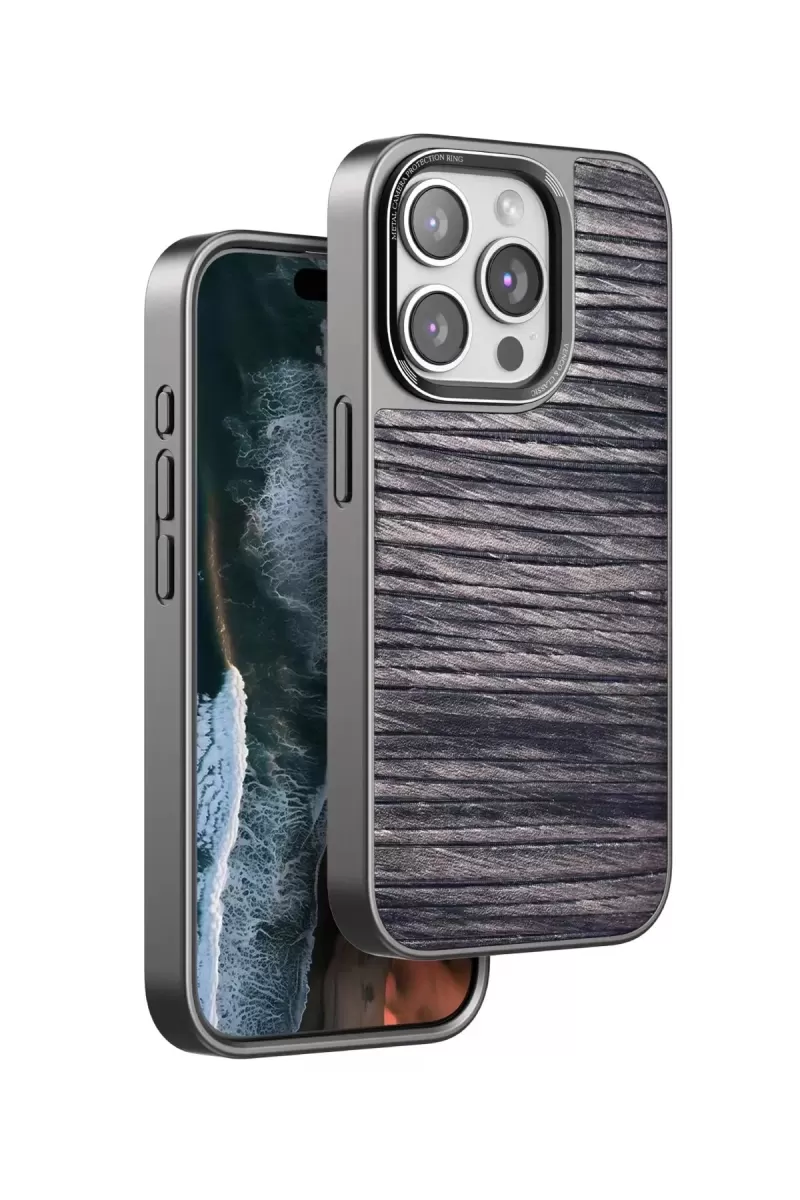 iPhone 14 Pro Max Wave Kapak - Kahverengi