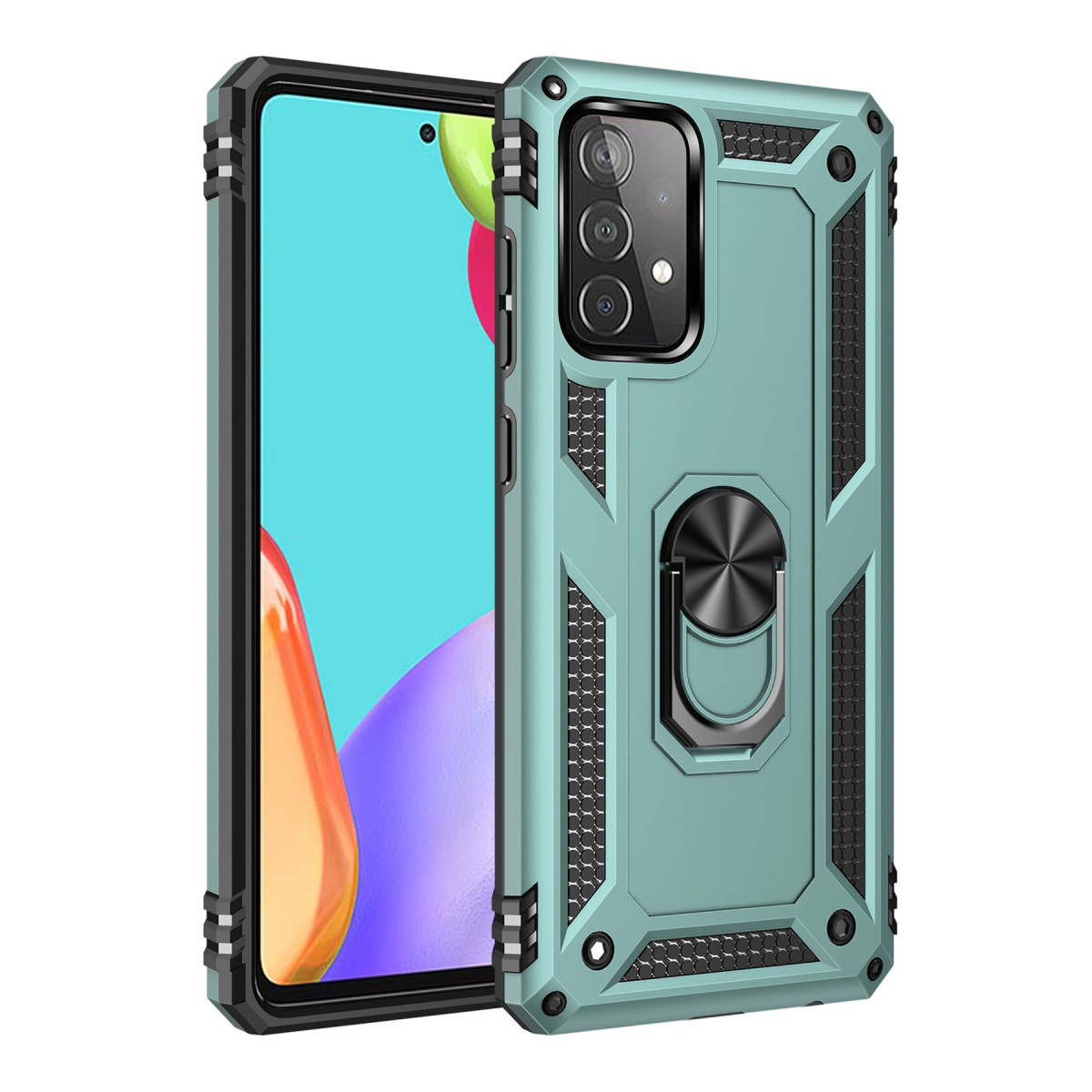 Galaxy A33 5G Kılıf Sofya Yüzüklü Silikon Kapak - Yeşil