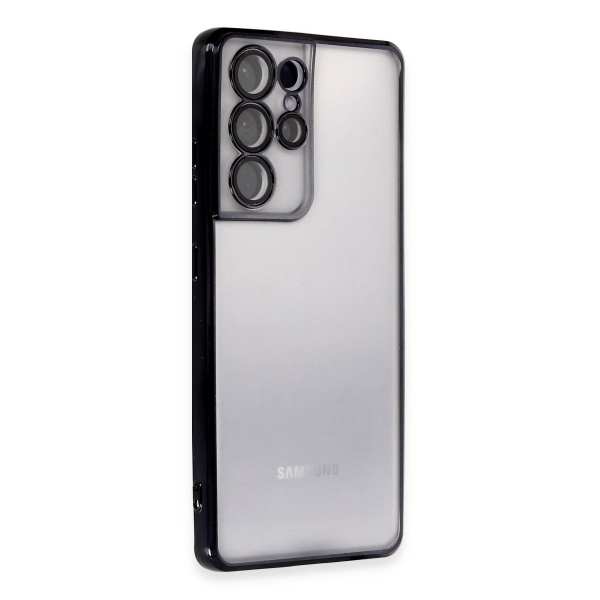 Galaxy S21 Ultra Kılıf Razer Lensli Silikon - Siyah