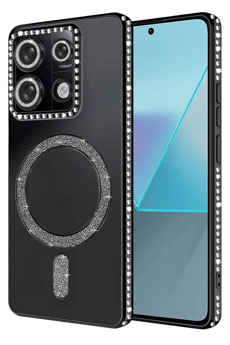 Xiaomi Redmi Note 13 Pro 4G Uyumlu Joke Simli Magneticsafe Kılıf - Siyah