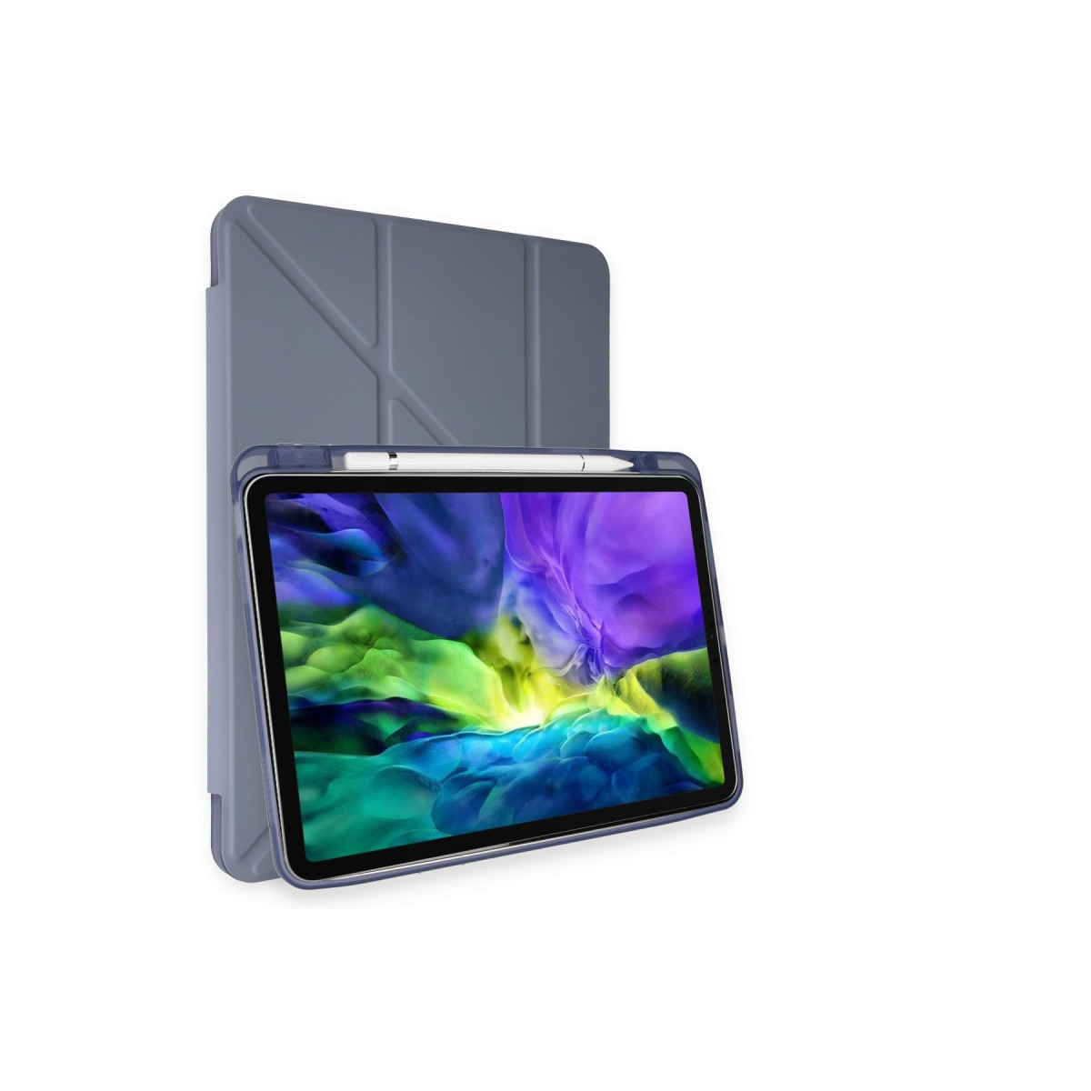 iPad Pro 11 (2021) Kılıf Kalemlikli Hugo Tablet Kılıfı - Lila