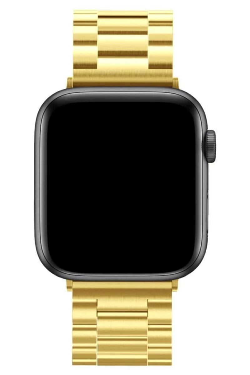 Apple Watch 42mm Uyumlu Metal Baklalı Kordon - Gold