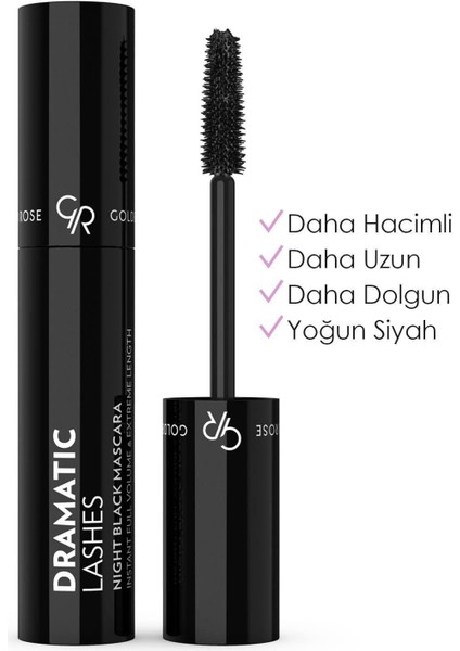 Dramatic Lashes Night Black Mascara - Yoğun Hacim: ve Uzunluk Veren Siyah Maskara